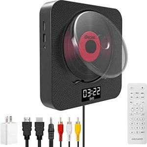 KECAG DVD/CD Player with Bluetooth Dual Speakers,Wall Mountable DVD Player Portable